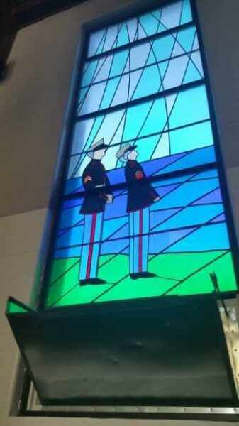 FATHER VINCENT R. CAPODANNO CHAPEL MEMORIAL STAINED GLASS WINDOW A