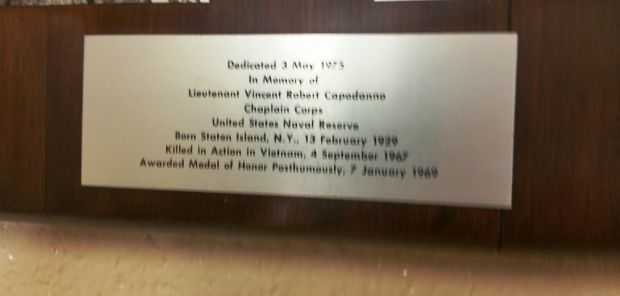 LIEUTENANT VINCENT ROBERT CAPODANNO MEDAL OF HONOR MEMORIAL PLAQUE A