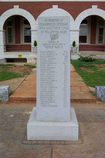 CHAMBERS COUNTY WAR MEMORIAL SIDE A
