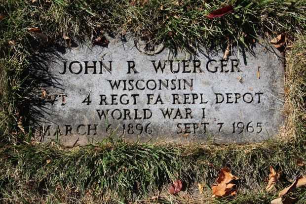 JOHN R WUERGER MEMORIAL CEMETERY STONE