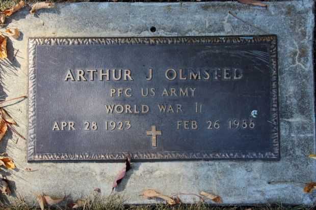 ARTHUR J OLMSTED MEMORIAL CEMETERY STONE