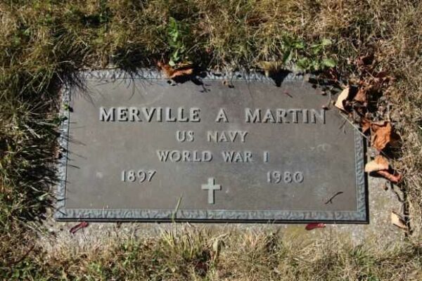 MERVILLE A MARTIN MEMORIAL CEMETERY STONE