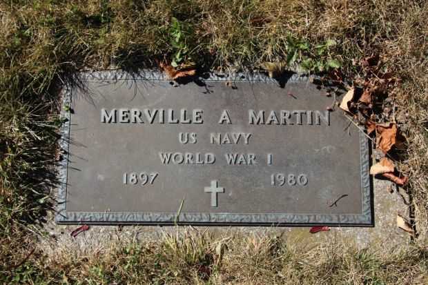 MERVILLE A MARTIN MEMORIAL CEMETERY STONE