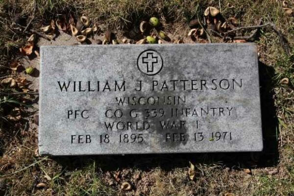 WILLIAM J PATTERSON MEMORIAL CEMETERY STONE