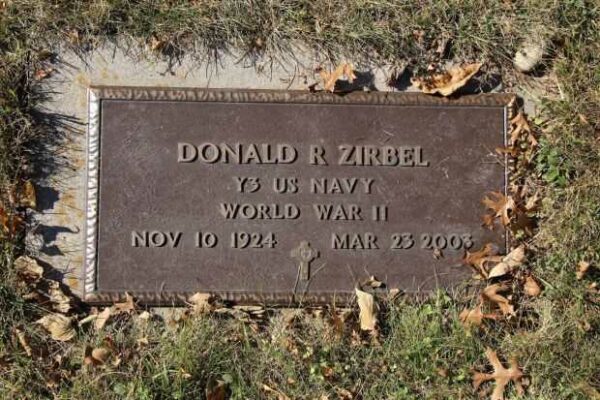 DONALD R ZIRBEL MEMORIAL CEMETERY STONE