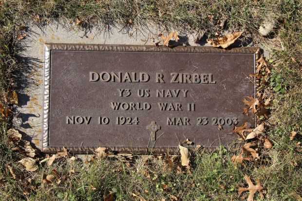 DONALD R ZIRBEL MEMORIAL CEMETERY STONE