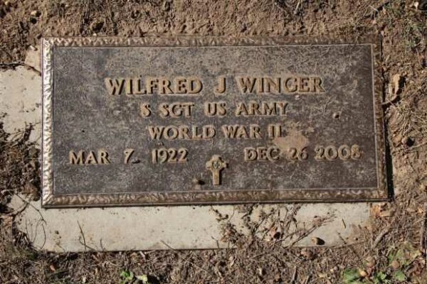 WILFRED J WINGER MEMORIAL CEMETERY STONE