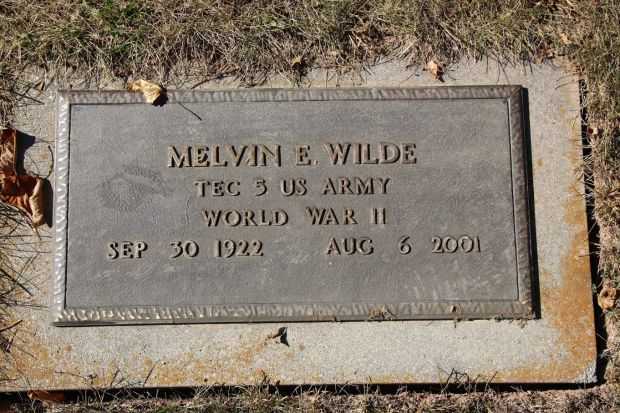 MELVIN E. WILDE MEMORIAL CEMETERY STONE