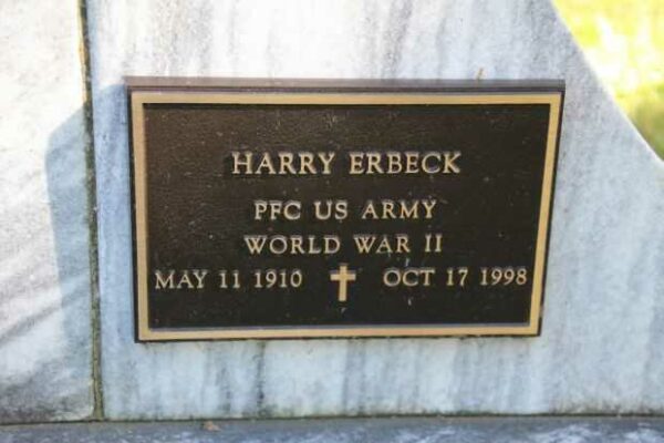 HARRY ERBECK MEMORIAL CEMETERY STONE