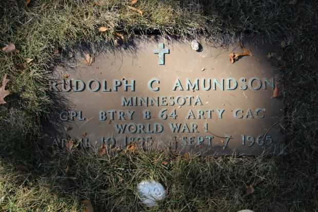 RUDOLPH C AMUNDSON MEMORIAL CEMETERY STONE
