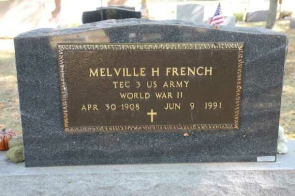 MELVILLE H FRENCH MEMORIAL CEMETERY STONE
