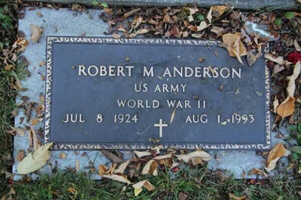 ROBERT M. ANDERSON MEMORIAL CEMETERY STONE