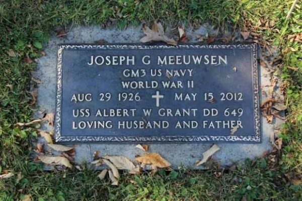 JOSEPH G MEEUWSEN MEMORIAL CEMETERY STONE