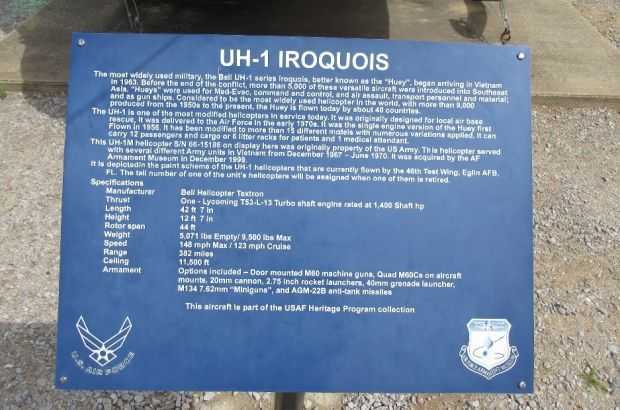 UH-1 IROQUOIS AIRCRAFT MEMORIAL PLAQUE