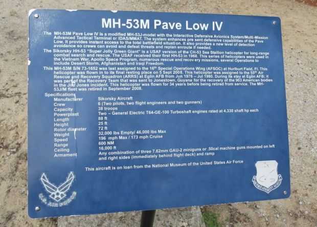 MH-53M PAVE LOW IV AIRCRAFT MEMORIAL PLAQUE