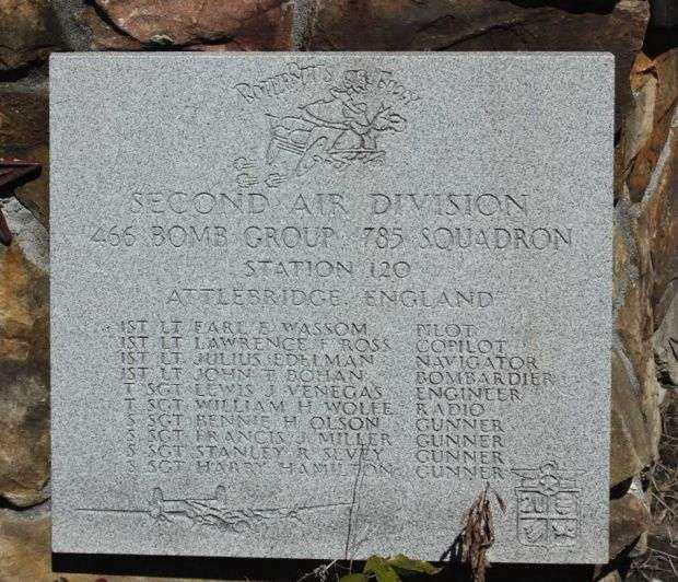 SECOND AIR DIVISION WAR MEMORIAL PLAQUE