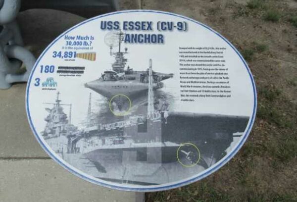 USS ESSEX (CV-9) ANCHOR MEMORIAL PLAQUE