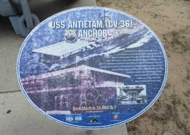 USS ANTIETAM (CV-36) ANCHOR MEMORIAL PLAQUE