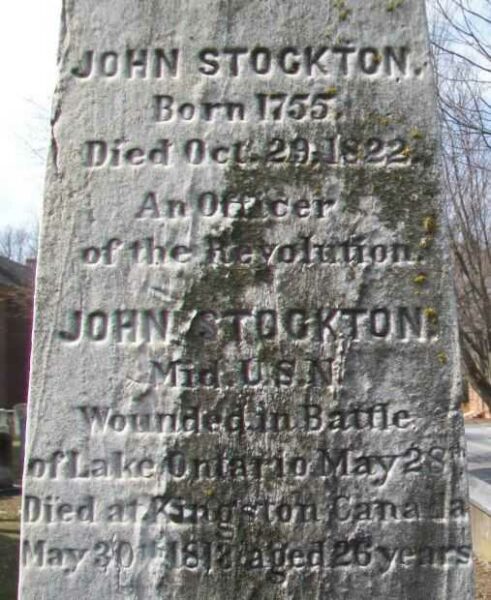 JOHN STOCKTON REVOLUTIONARY WAR MEMORIAL CEMETERY STONE
