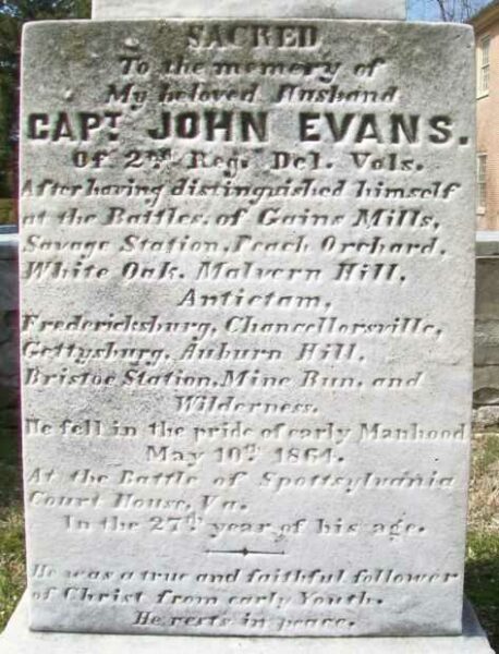 CAPTAIN JOHN EVANS WAR MEMORIAL CEMETERY STONE