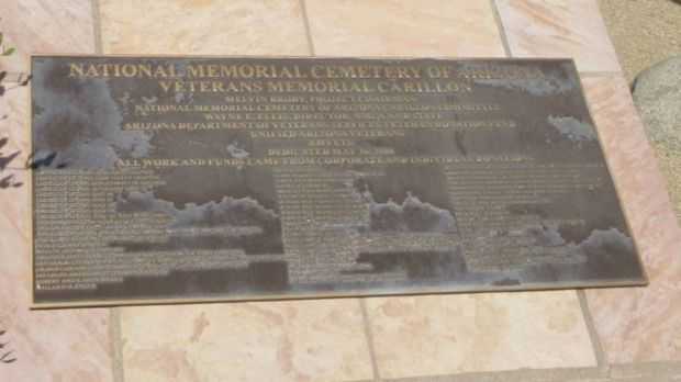 NATIONAL MEMORIAL CEMETERY OF ARIZONA VETERANS MEMORIAL CARILLON PLAQUE B