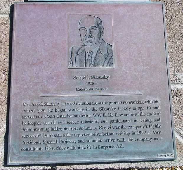 SERGEI I. SIKORSKY WAR MEMORIAL PLAQUE