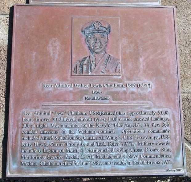 REAR ADMIRAL WALTER LEWIS CHATHAM, USN (RET) WAR MEMORIAL PLAQUE