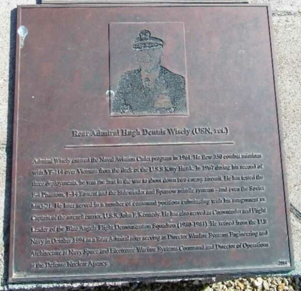 REAR ADMIRAL HUGH DENNIS WISELY (USN, RET) WAR MEMORIAL PLAQUE