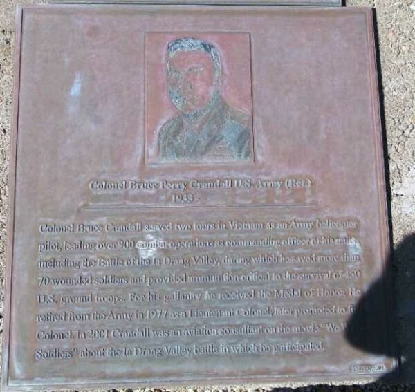 COLONEL BRUCE PERRY CRANDALL U.S. ARMY (RET.) MEDAL OF HONOR MEMORIAL PLAQUE