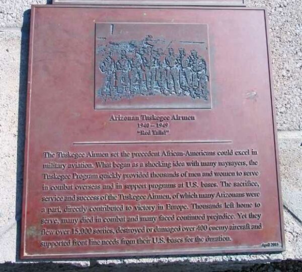 ARIZONAN TUSKEGEE AIRMEN WAR MEMORIAL PLAQUE