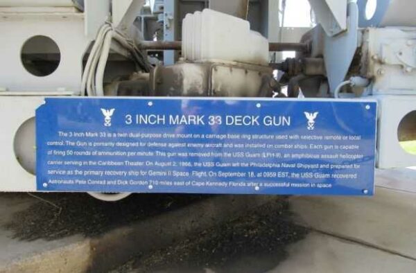 3-INCH MARK 33 DECK GUN MEMORIAL PLAQUE