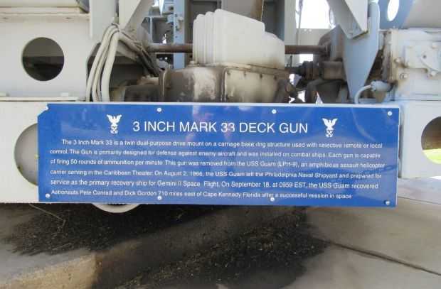 3-INCH MARK 33 DECK GUN MEMORIAL PLAQUE