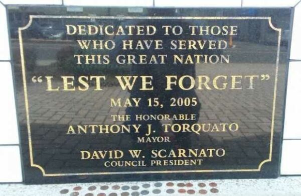 OLD FORGE VETERANS MEMORIAL PLAQUE