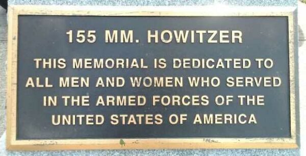 155 MM. HOWITZER VETERANS MEMORIAL PLAQUE