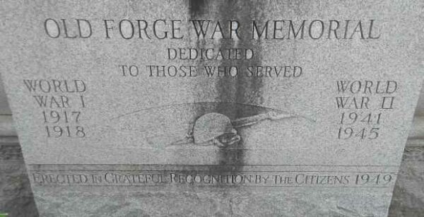 OLD FORGE WAR MEMORIAL STONE A