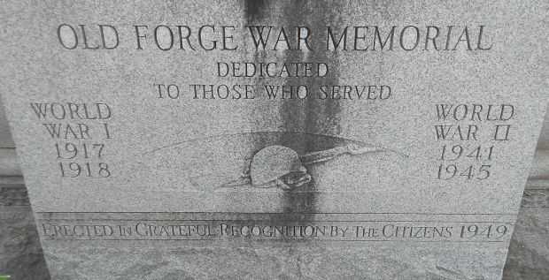 OLD FORGE WAR MEMORIAL STONE A