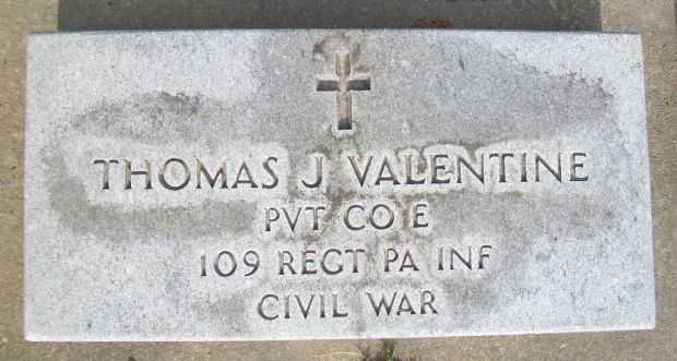 THOMAS J VALENTINE MEMORIAL CEMETERY STONE