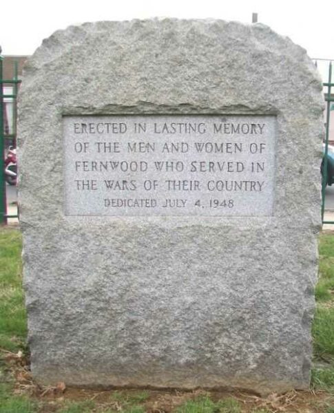 FERNWOOD WAR VETERANS MEMORIAL