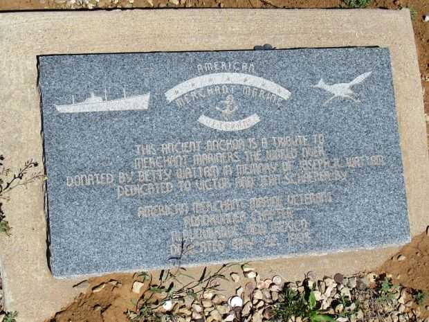 AMERICAN MERCHANT MARINE VETERANS ANCHOR MEMORIAL TABLET