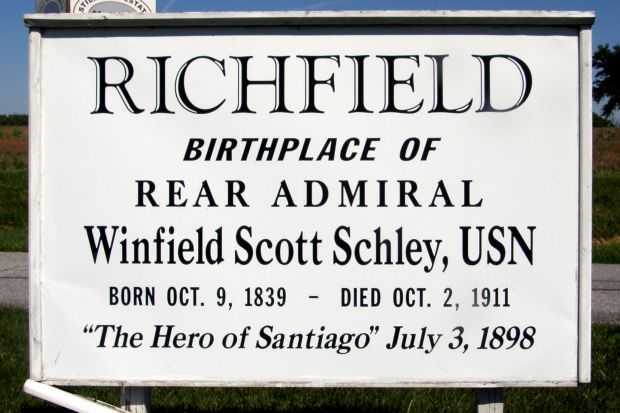 RICHFIELD REAR ADMIRAL WINFIELD SCOTT SCHLEY MEMORIAL MARKER