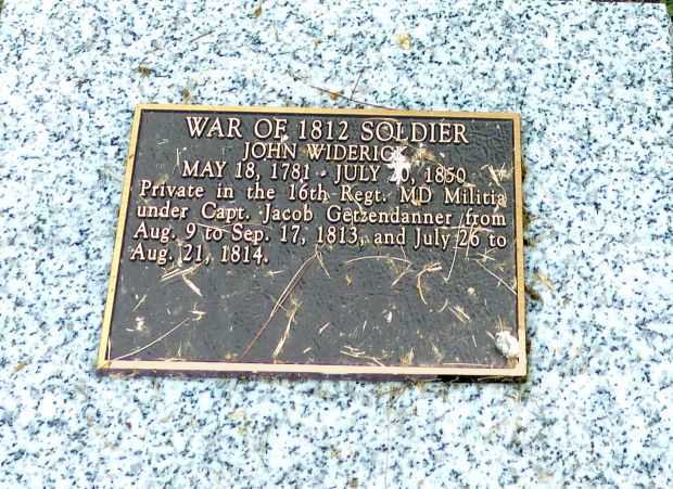 WAR OF 1812 SOLDIER JOHN WIDERICK MEMORIAL PLAQUE
