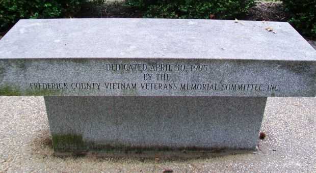 FREDERICK COUNTY VIETNAM VETERANS MEMORIAL BENCH