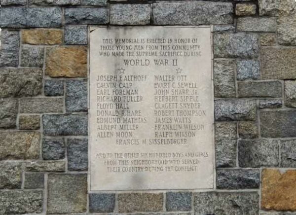 KESWICK WORLD WAR II MEMORIAL PLAQUE