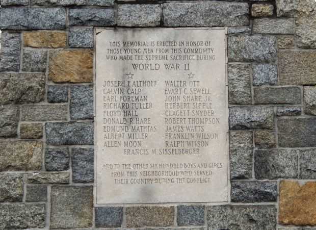 KESWICK WORLD WAR II MEMORIAL PLAQUE