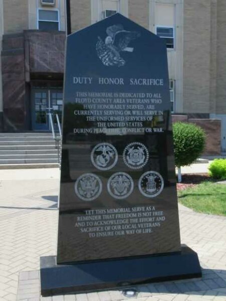 FLOYD COUNTY VETERANS MEMORIAL DEDICATION STONE