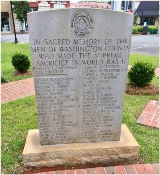 WASHINGTON COUNTY WORLD WAR II SACRIFICE MEMORIAL I