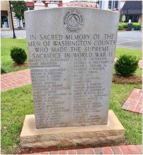 WASHINGTON COUNTY WORLD WAR II SACRIFICE MEMORIAL I