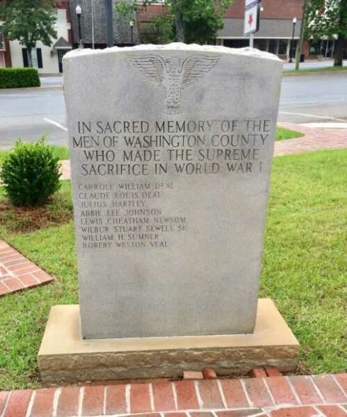WASHINGTON COUNTY WORLD WAR I SACRIFICE MEMORIAL
