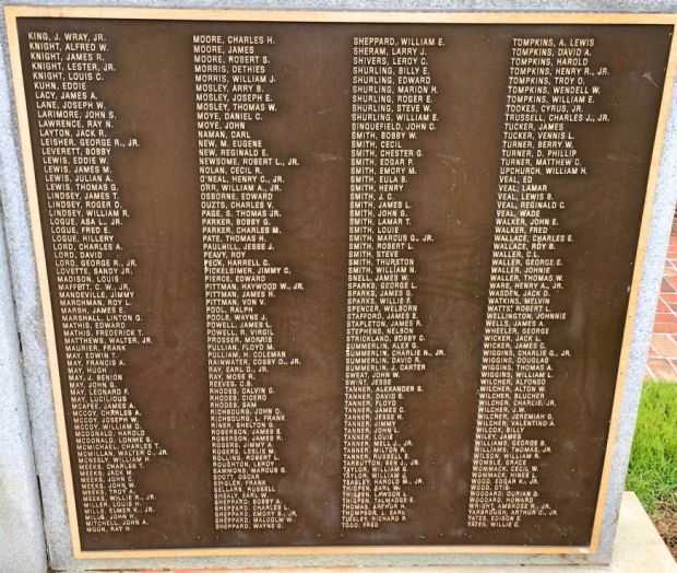 WASHINGTON COUNTY KOREAN WAR HONOR ROLL MEMORIAL PLAQUE B