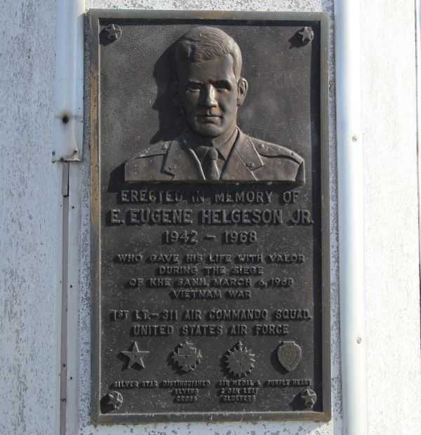 E. EUGENE HELGESON JR. WAR MEMORIAL PLAQUE